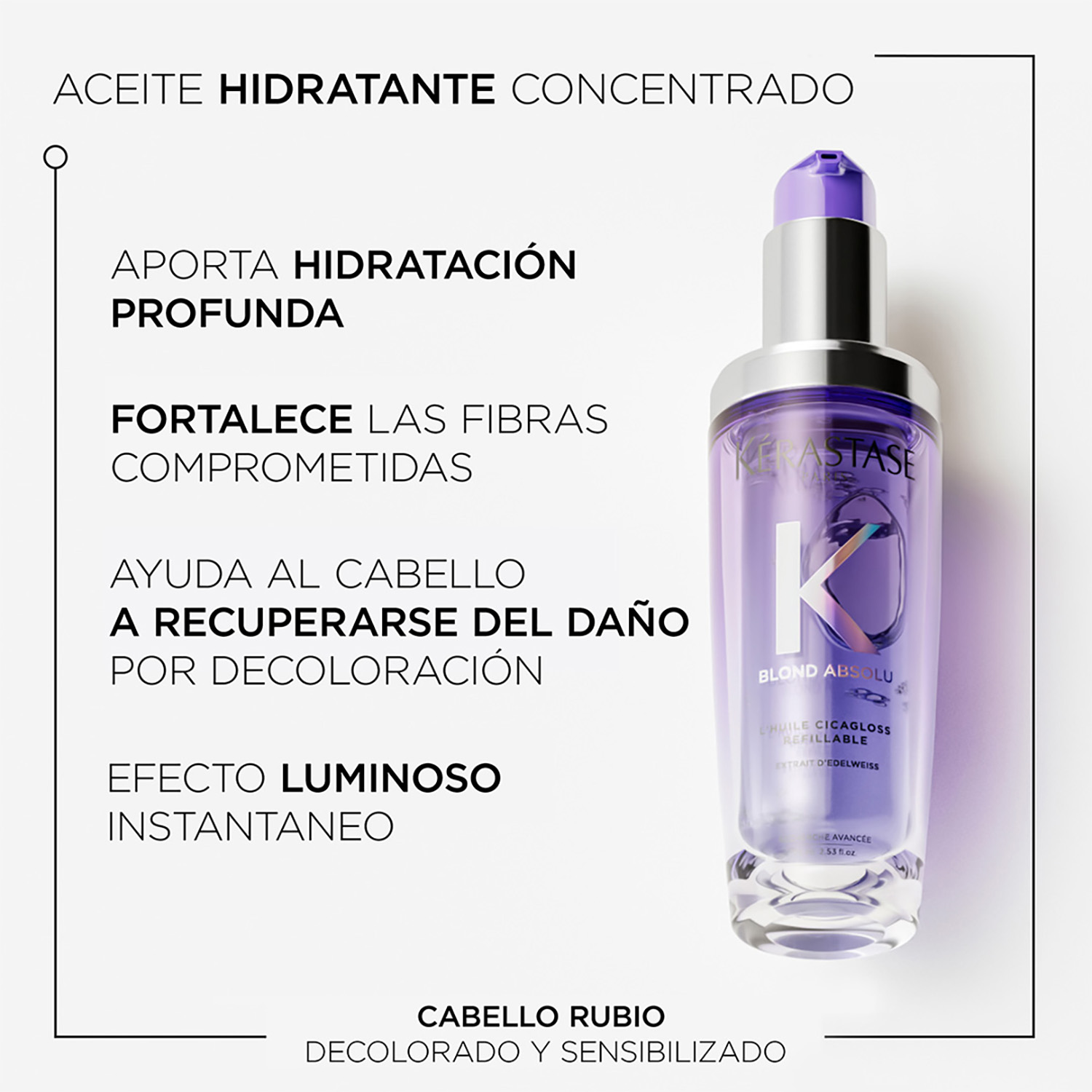 BLOND ABSOLU ACEITE CAPILAR PARA HIDRATAR EL CABELLO RUBIO BLOND ABSOLU HUILE CICAEXTREME (ACEITE CAPILAR CABELLO RUBIO)